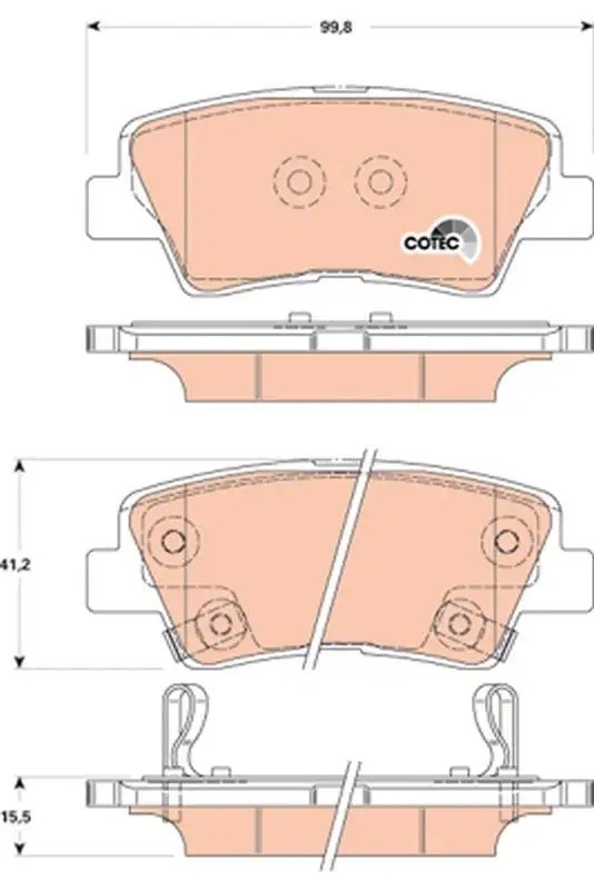 TRW Hyundai Elantra 1.6 Crdi Arka Fren Balatası 99,8 mm