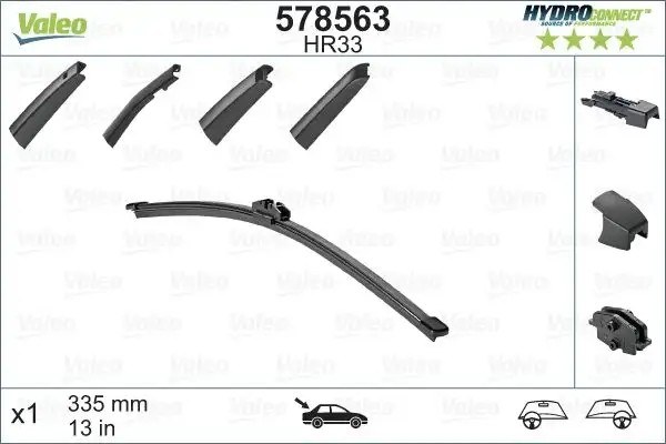 VALEO Audi A1 1.6 Tdi, Q7 3.0 Tdi, Bmw X1 18i ve Porsche Cayenne 3.0 Arka Silecek Süpürgesi 335 mm