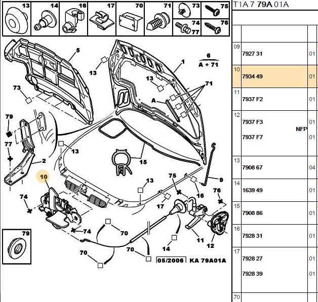 Motor Kaput Kilidi (Montaj) (Peugeot PP206) (Bitapart)