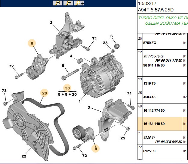 Contitech Alternatör V Kayışı (Citroën C4 II, C5 III, Peugeot 208, 308, 5008, 508)