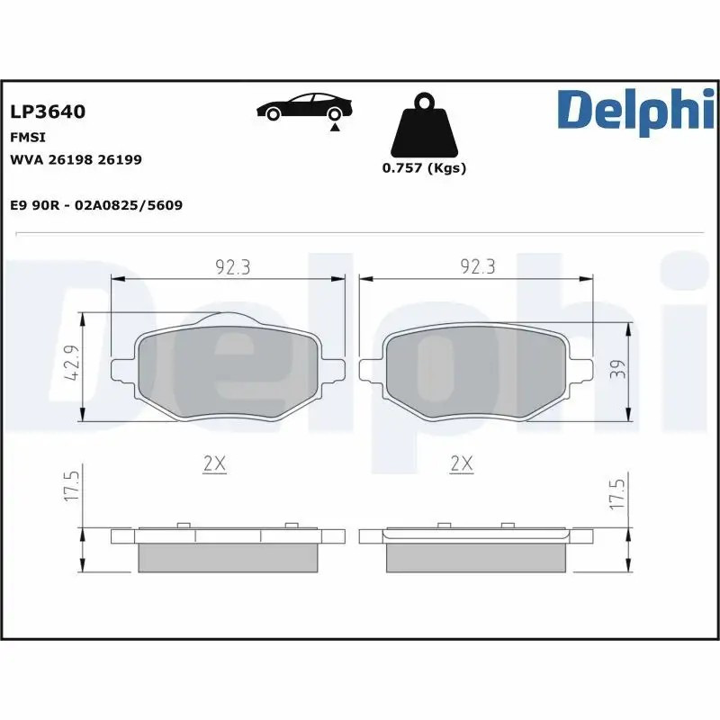 DELPHI Citroen C4X ve Peugeot 208 Arka Fren Balatası