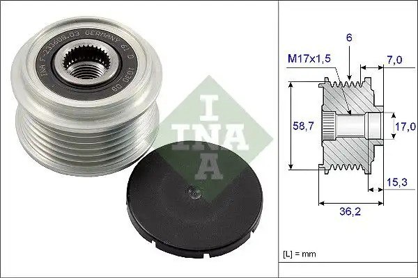 INA Ford Connect 1.8 Tdci Alternatör Kasnağı 6 Kanal