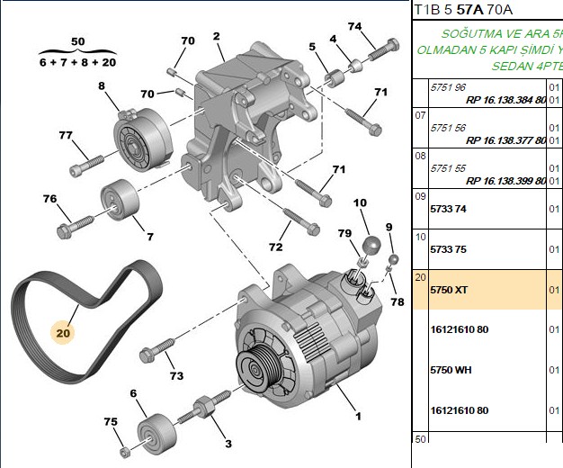 ALTERNATOR KAYISI (ERP) 5750.XT   6PK1468