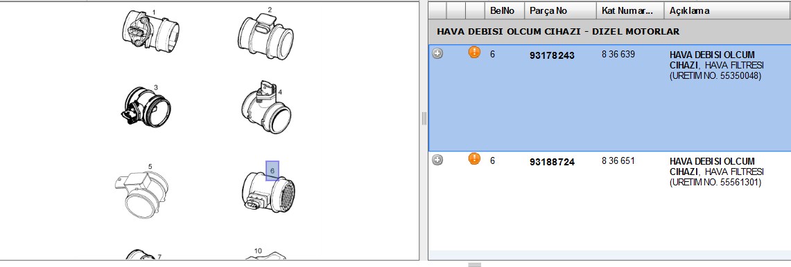 Bosch Hava Debimetre (Opel Corsa D, Astra H, Vectra C, Captiva, Antara, Doblo 1.9 JTD)