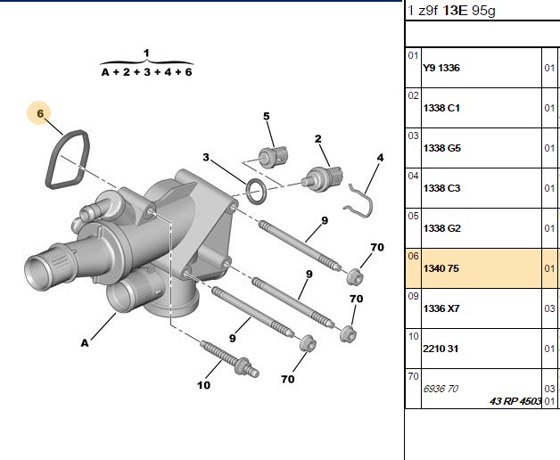 Su Kollektör Contası (Peugeot 307, 308, 407, 508, 607, 807, Expert III, C4, C5, X7, C8, Jumpy III, Scudo III)