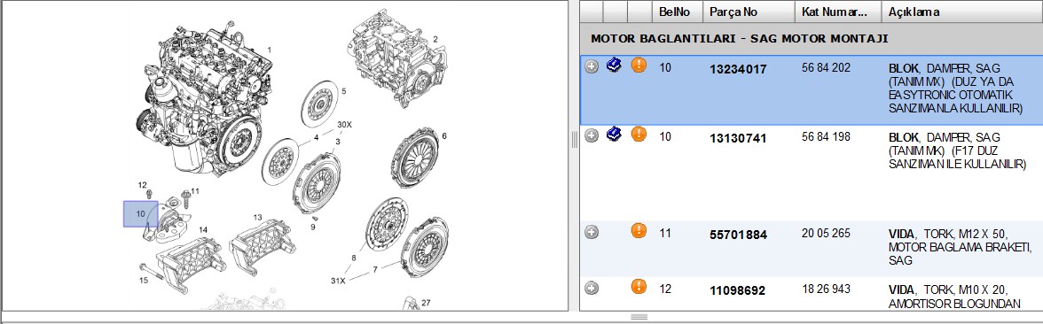 Sağ Motor Kulağı (Opel Corsa D 1.3 CDTI Z13DTJ)