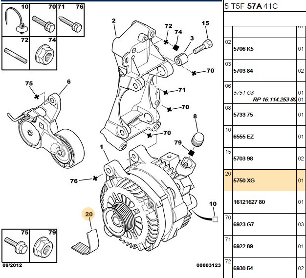 Alternatör Kayışı (307, 308, 407 EW10A) 6PK998