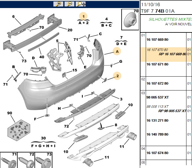 Frow Arka Tampon Astarlı Park Sensorlu Hback Peugeot 308 07-