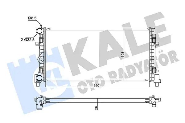 KALE Seat Ibiza, Skoda Fabia ve Volkswagen Polo 5 Radyatör 650×342×23 mm