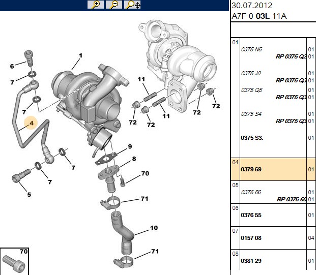 Turbo Yağlama Borusu (CITROEN Berlingo 05-11, C3 I/II 05-16, C4 04-11, Jumpy II 07-16)