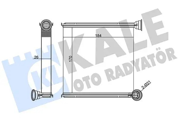 KALE Skoda Octavia ve Seat Leon 1.2-1.6 Tdi Ön Kalorifer Radyatörü 172×184×26 mm