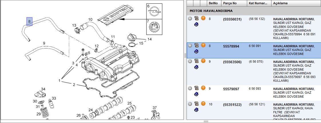 PSA Motor Üst Kapak Havalandırma Hortumu Corsa D (656091)