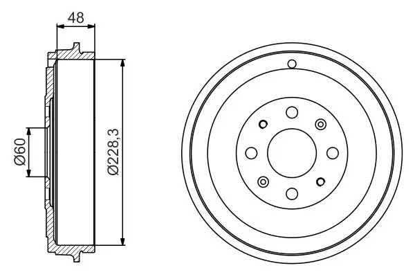 BOSCH Opel Corsa D/E ve Fiat Grande Punto/Punto 1.3-1.4 Arka Fren Kampanası 228,3 mm