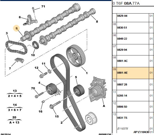 PSA Ford Kuga 2.0 Tdci ve Mondeo 2.0 Tdci Çıkış Tarafı Eksantrik Mili 1763.70