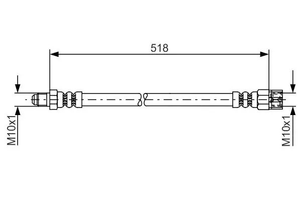 BOSCH 518 mm Arka Fren Hortumu M10x1 mm Dişli