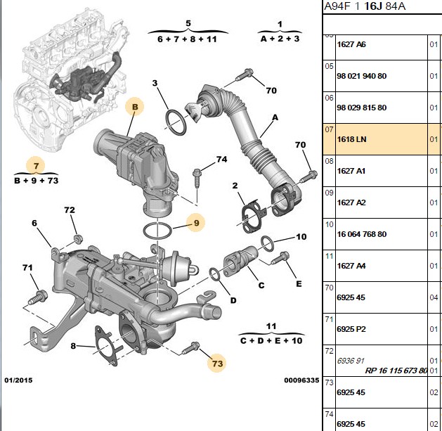 Hertbus EGR Valfi (5 Fis) (Peugeot P301/P208/P308/P508, Expert, Partner, Tepee 1.6 HDI)