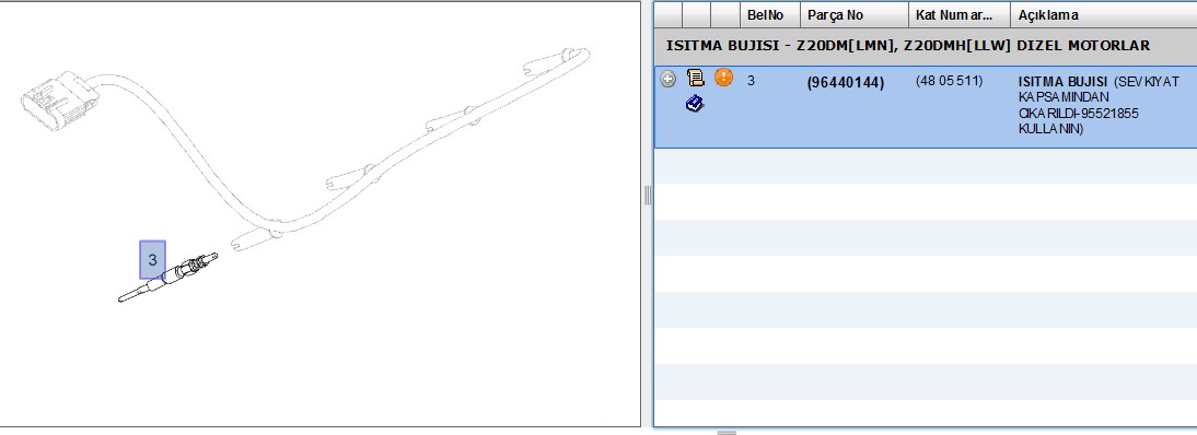 ERP BUJI ISITMA (KIZDIRMA) OPEL ANTARA CAPTİVA CHEVROLET CRUZE 2.0 CDTI 06- Z20S Z20DM Z20DMH