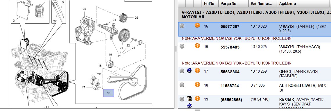 PSA V Kayışı (6PK1893 Astra J Zafira C)