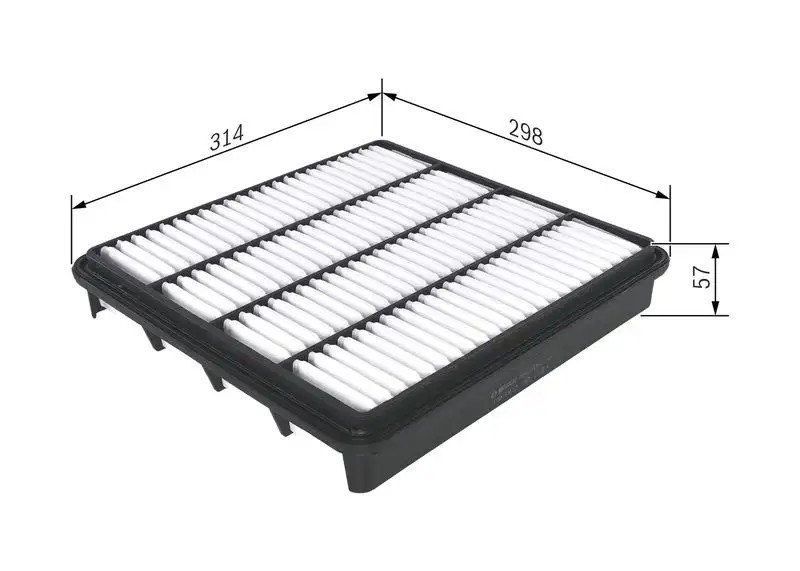 BOSCH Hava Filtresi F026400226 314 mm uzunluk, 298 mm genişlik, 57 mm yükseklik
