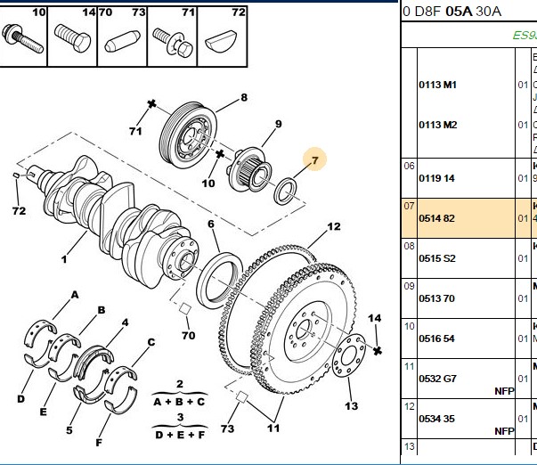 KRANK KEÇESI ARKA  (42X56-6,5) ES9J4S (3.0 24V) 406 407 607 807   C5 C5 II  C5 (X7) C6 C8