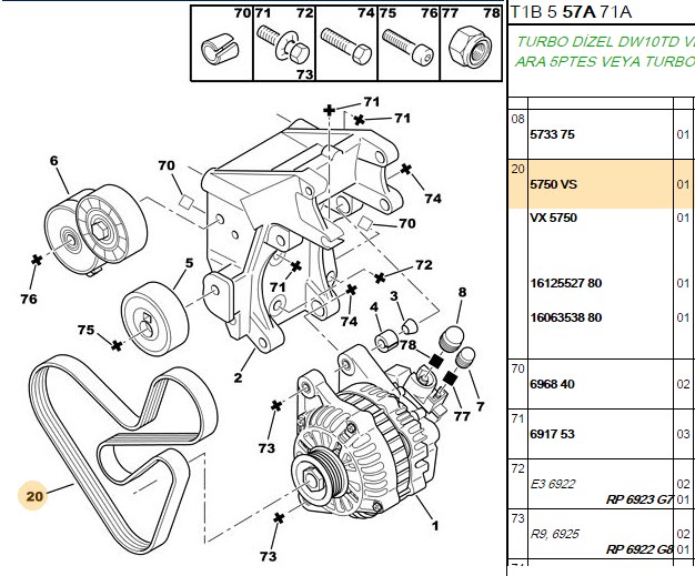 BOSCH V Kayışı (6 PK 1740) P307 PP406 EXPERT JUMPY 20 HDI