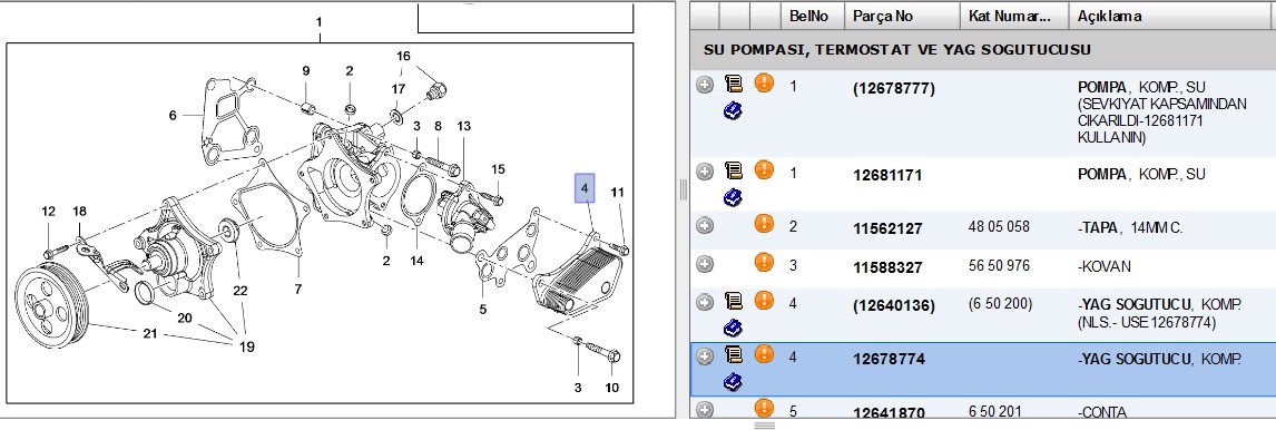 Yağ Soğutucu (Opel Astra K, Mokka, Corsa E, Insignia B 1.0, 1.4, 1.5 B10XFL, B14XFL, B15SFL)