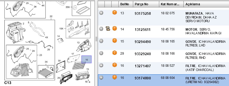 ERP Pojen (Kabın) Filtresi (241,5*211,5*34) (Opel Meriva 03-10)