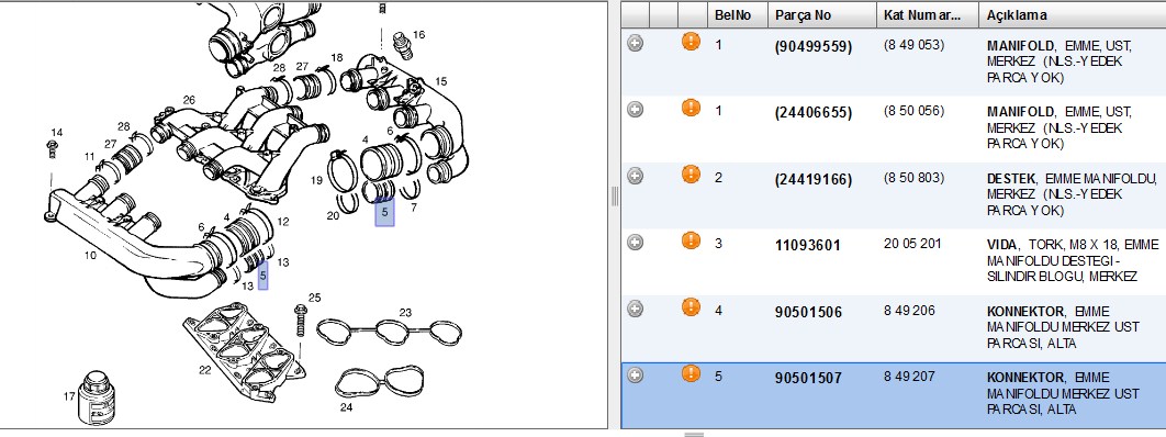 Meha Emme Manifold Contası (Küçük) Vectra B 1.6 1.8 2.0