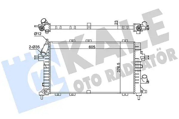 KALE Opel Astra H 1.3 Cdti Mekanik Şanzımanlı Radyatör 605×377×23 mm