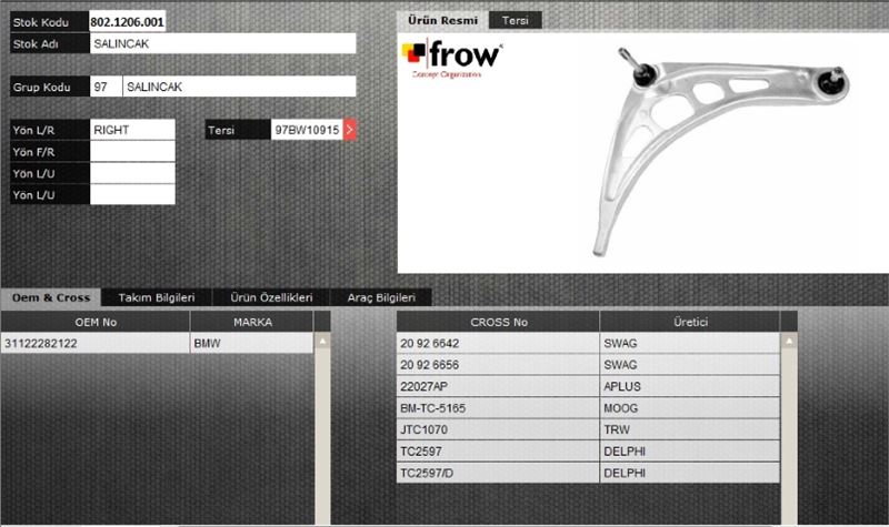 FROW Sağ Alt Salıncak BMW E46 Z4 E85 E86 3 Serisi