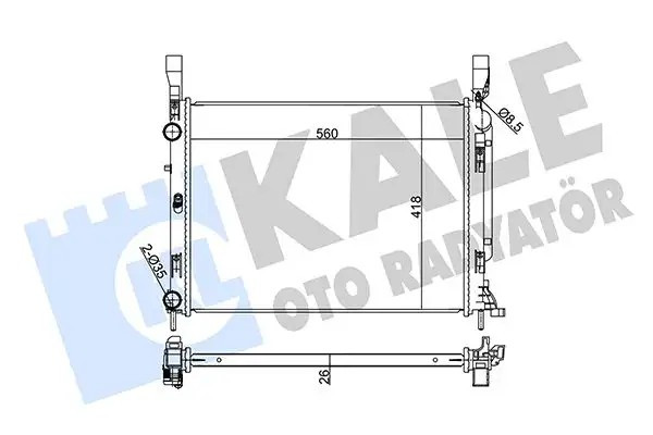 KALE Mercedes Citan 109 Cdi Su Radyatörü 560×418×26 mm