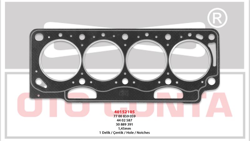 Silindir Kapak Contası (1 Delik 1.45 mm) (Renault Laguna, Mégane, Opel Movano, Vivaro 1.9 F9Q)