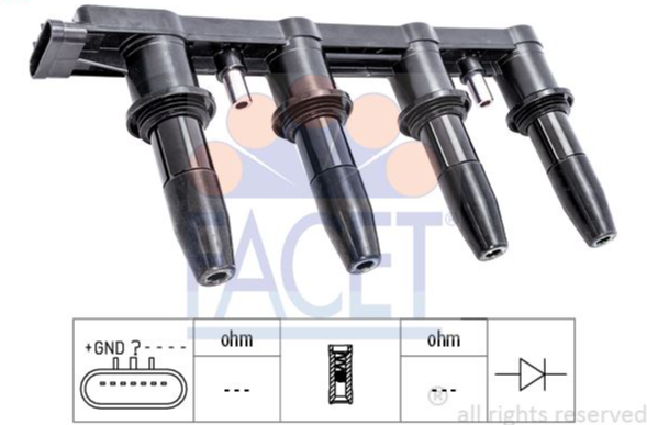 FACET Ateşleme Bobini (OPEL Astra J, Insignia A, Mokka)