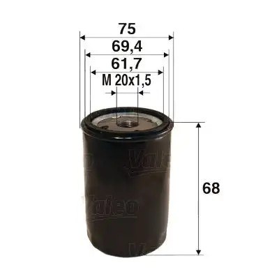 VALEO Fiat Siena ve Alfa Romeo 156 Vidalı Yağ Filtresi 75 mm