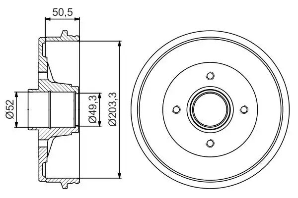 BOSCH Renault Clio 1.4 ve Dacia Logan 1.2 Arka Fren Kampanası 2033 505 mm