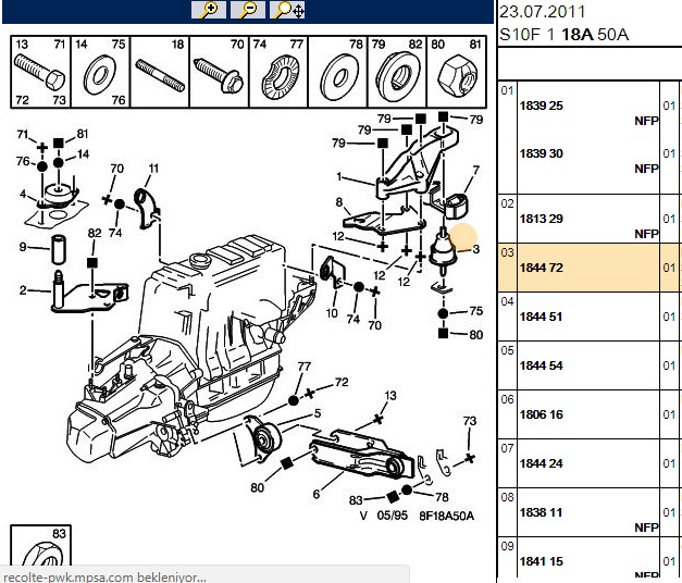 PSA Peugeot 206 1.4 Hdi 306 1.8 106 1.4 Partner Motor Takozu R59637