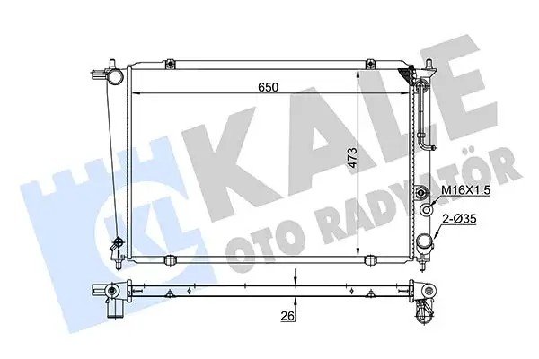 KALE Hyundai Starex 2.5 Crdi/Tci Su Radyatörü 650×473×26 mm