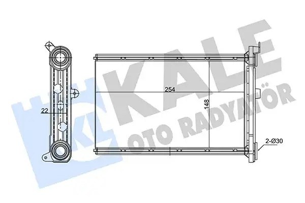 KALE Bmw 316i E90 ve X1 20d Kalorifer Radyatörü 148×254×22 mm