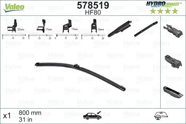 VALEO Peugeot 3008 ve 5008 1.6 Hdi/BlueHdi Arka Silecek Süpürgesi 800 mm