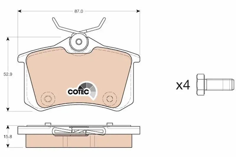 TRW Audi A1 ve Citroen C3 Arka Fren Balatası 87 mm