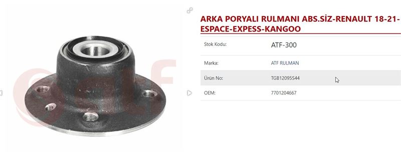 ATF Porya Arka (ABSSIZ) (25*133*73) (Renault Kangoo, Clio II-IV, Dacia Logan)