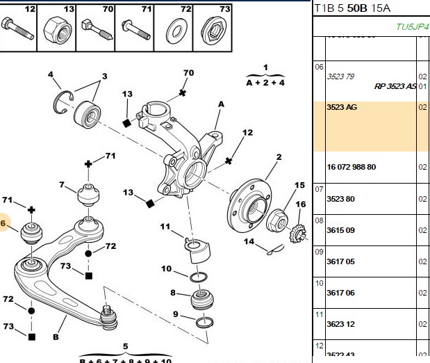 PSA Peugeot 206 1.4 ve 206 1.6 Ön Salıncak Burcu
