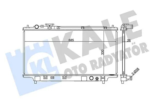 KALE Mazda 323 1.5 ve 1.8 Soğutma Kanatçıkları Lehimlenmiş Su Radyatörü 330×685×26 mm