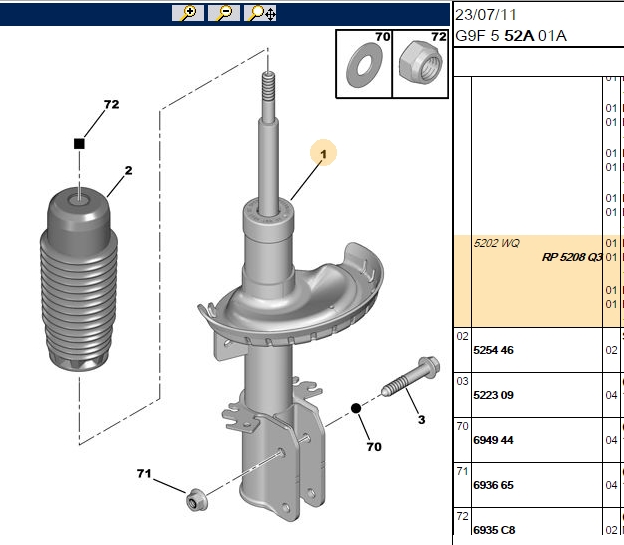 AMORTISOR ON SAG GAZLI CITROEN JUMPY 07-