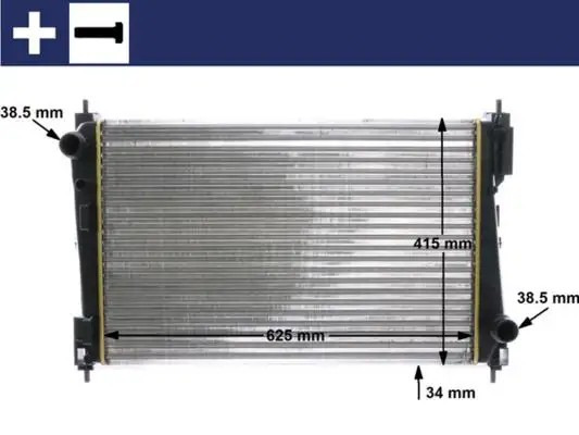 MAHLE Fiat Punto ve Grande Punto 1.3 MultiJet Su Radyatörü 625×415×34 mm Mekanik Takılmış Kanatçık