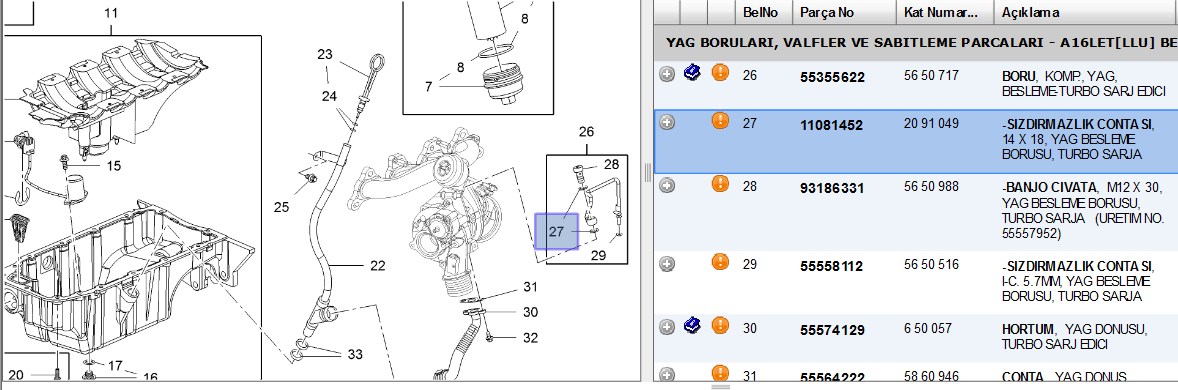 Yağ Besleme Borusu Contası (12×17, Astra G Insignia A)