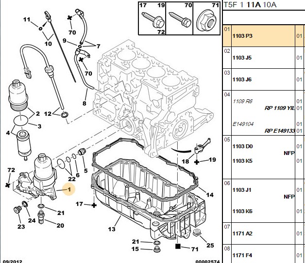 PSA Yağ Soğutucusu (Peugeot P206, P207, P307, P308, Partner Tepe, Citroën C2, C3, C4, C4 B7, DS4, XSARA II TU5JP4)