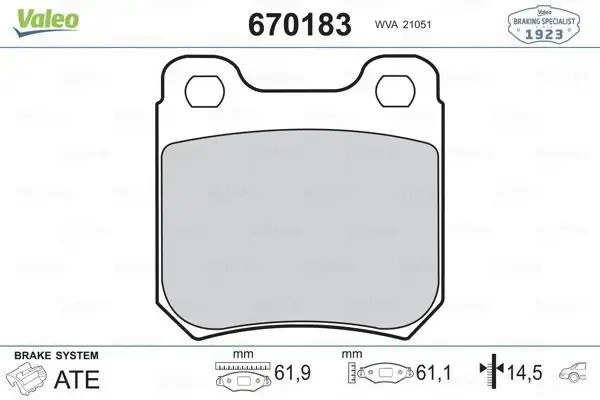 VALEO Opel Vectra B Arka Fren Balatası 62 mm