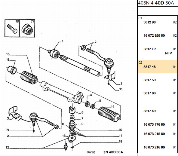 Direksiyon Rot Baskısı (Sol) P405 EM YM 77-84