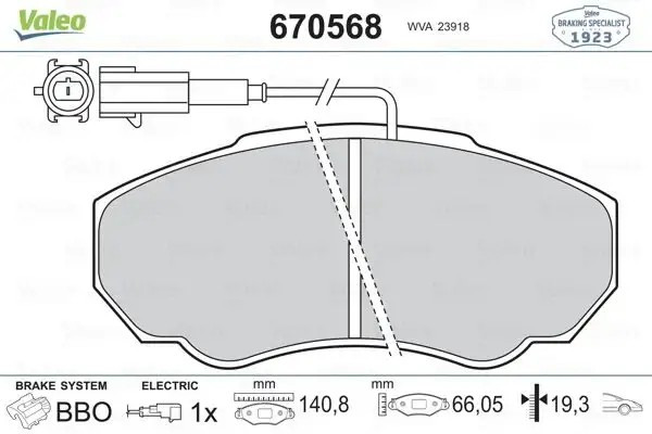 VALEO Boxer, Ducato Ön Fren Balatası 141 mm